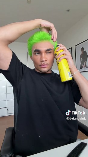 Spiky Buzzcut in Custom Green Color