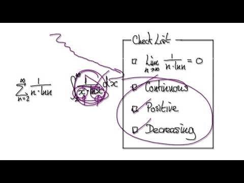 Video 2577 - Integral Test - 1/(nln(n)) - Infinite Series - Practice