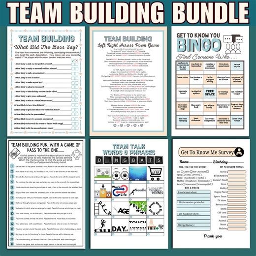 Team Building Games Bundle: Office Party Icebreakers (printable PDF) - Etsy