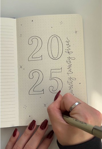2025 journal setup🖊️ #bulletjournal #bujo #bujotok #journal #2025 #bujoideas #bujoinspiration #planner #pixel #yearinpixels #calendar #organize #pinterest #aesthetic #lettering #tombowbrushpens #moleskine