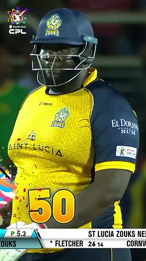 Cornwall blasts a 19 ball fifty at Sabina Park! 😱#CPL24 #CricketPlayedLouder #BiggestPartyInSport #Reels | CPL T20