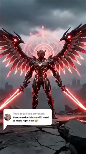 Become a Dark Celestial Warrior: AI Crafts Fallen Angel Robot from Your Portrait
