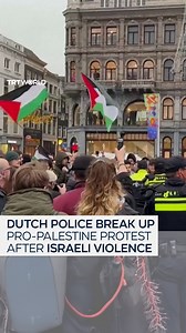 Dutch police have broken up a pro-Palestinian protest on November 10, following a three-day ban on demonstrations due to unrest caused by Israeli Maccabi fans after Ajax's Europa League game. A wave of violence erupted late Thursday in the Dutch city when fans of the Israeli football club Maccabi tore down Palestinian flags from private property and chanted anti-Arab slogans. | TRT World