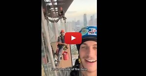 WATCH: Israeli Window Washers Left Stranded as Rocket Sirens Ring | United with Israel