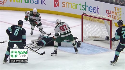 MIN@SEA: Grubauer with a great save against Mats Zuccarello