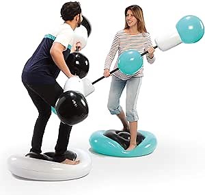 SHARPER IMAGE Inflatable Push Bumpers Sparring for 2 Players, Train, Play and Spar, Indoor Outdoor Pedestal Sport Combat, Fun Party Game for Adults, Bouncy Combat, Backyard, Park or Beach
