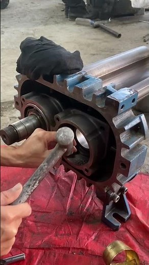 Temporary Bearing Repair on Roots Blower | Fix Loose Fit by Pinning Method #mechanic #machine