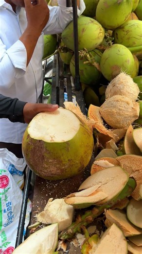Fresh coconut cutting skill! #shorts #fruit #coconut #viral #streetfood #explore