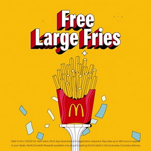 its the free large fries for me. claim them now when u download the McDonald’s app to start using MyMcDonald’s Rewards | McDonald's