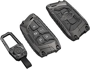 Heavy Metal Key Fob Cover Case Protector for Cadillac Keychain 2020 2021 2022 2024 ATS CT5 CT6 XT4 XT5 XTS 5/6 Buttons Remote Smart Key Protector