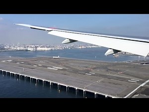 Tokyo Haneda Airport 34R Landing / 羽田空港 航空母艦のようなD滑走路を横切って着陸