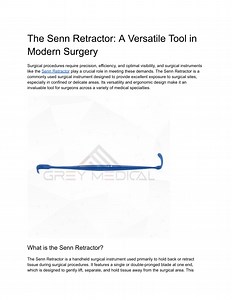 Senn Retractor_ A Versatile Tool in Modern Surgery - SlideServe