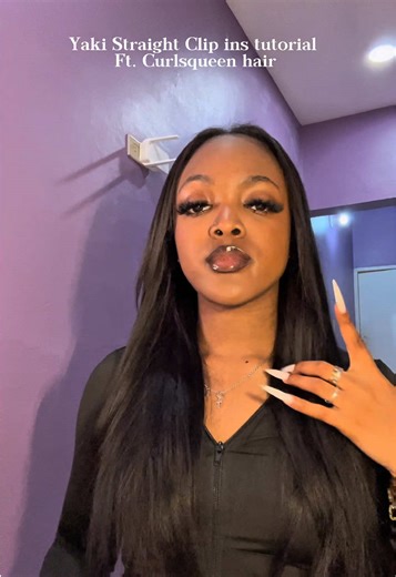 I loveee these yaki straight clip ins from @curlsqueen 😍 link in my bioo #fyp #hair