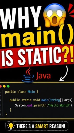 Why main Method is static in Java 😳 #java #coding #shorts