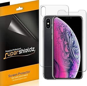 Supershieldz Designed for Apple iPhone XS Max (6.5 inch) (Front and Back) Full Body Anti Glare (Matte) Screen Protector (3 Front And 3 Back)
