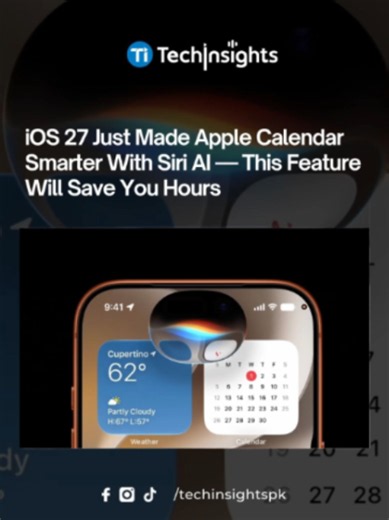 Discover how iOS 27 transforms the Apple Calendar app with the power of Siri AI. The latest update helps you create, organize, and manage events faster using intelligent voice commands and AI-powered suggestions. Whether you schedule meetings, reminders, or daily tasks, the new iOS 27 Siri AI features make planning easier, quicker, and more accurate. Watch this demo to see how Apple's latest AI upgrade can save you time and improve your productivity. If you use Apple Calendar every day, this is 