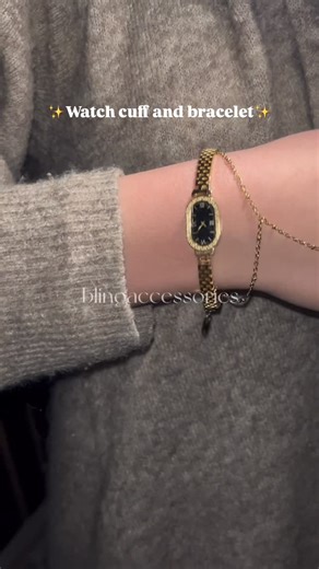 Bling.accessories on Instagram: "Trendy watch cuff and band bracelet✨ Stainless steel and anti tarnish Dm for orders💌 . . . . . #stainlesssteeljewellery #trendingreels #watchcuff #explorepage✨#dailywear"