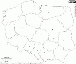 Poland map coloring page printable game