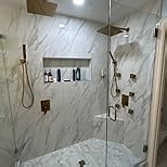 Shower System with Body Jets, STARBATH 12" Rainfall Showerhead with 2 in 1 Handheld Spray, Can Use All at Once, Wall Mount Push Button Complete Shower Faucet Set with Valve and Trim Kit Matte Black