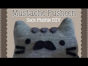 DIY Mustache Pusheen Sock Plushie