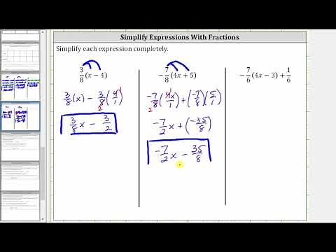 Simplify Variable Expressions with Fractions Using Distribution