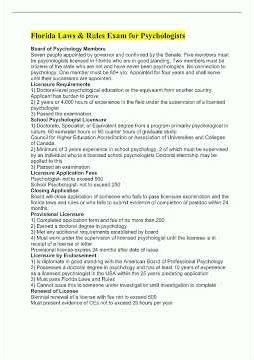 Florida Laws En Rules Exam For Psychologists video