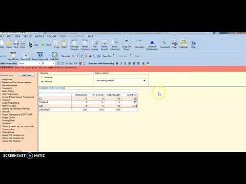 Transportation problem using QM for Windows