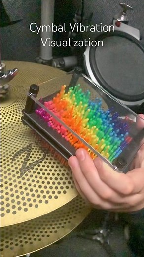 Slow-motion Cymbal Vibration Visualization with pin toy. There are many ways to “play”.
