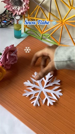 Diy paper snow flake ❄️ #shorts #diy #craft #easy