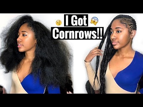 Watch Me Get Cornrows-1st Time! (Lemonade Braids to Side)| Not a Tutorial