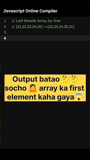 Left Rotate an Array by One Place Using JavaScript | Rotate an Array to left by K steps