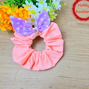 Very Easy Bow Scrunchie If you 're new to sewing, you should definitely do this. | Hobby Knitting
