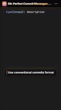 Write perfect commit messages with one simple rule #Shorts