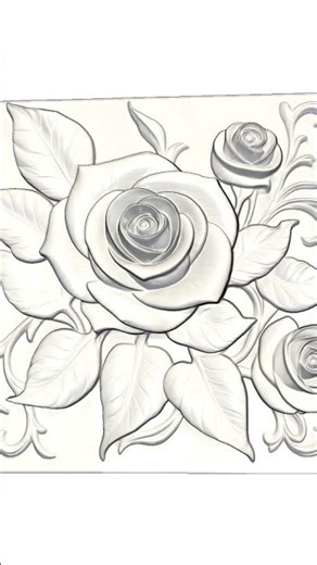 Free 2D to 3D Rose Carving! 🌹 CNC & 3D Printer #shorts