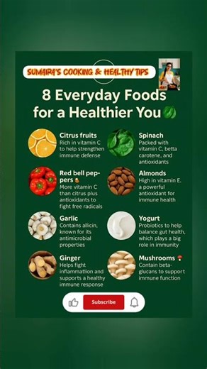 8 Everyday Foods for Strong Immunity | Healthy Eating Tips 🍊🥦 #HealthyEating #ImmunityBoost