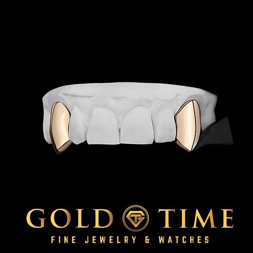 Custom Gold Fangs Grillz – 2 Piece Solid Canine Caps - Personalized Handmade Teeth Grill - Gold, Silver, 10K & 14K Options - Etsy