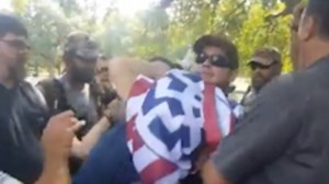 'What about the memes?' Alt-right guy gets choked for memes