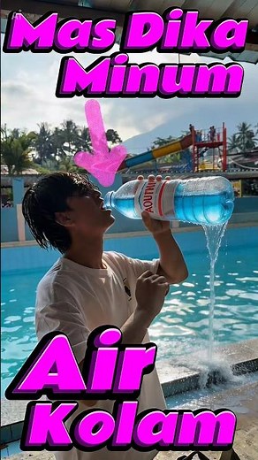 Mas dika drinks pool water #comedy #minivlog #anakdesa #water #pool