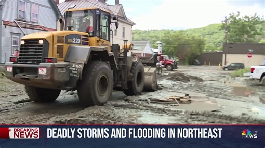 The remnants of Hurricane Beryl dumped heavy rain and caused a flooding emergency in Vermont and beyond. NBC News' Stephanie Gosk reports at least one person is dead and more than 100 people had to be rescued. | NBC Nightly News with Tom Llamas