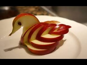 How to Make an Edible Apple Swan! Apple swan Garnish_FOOD BUZZ