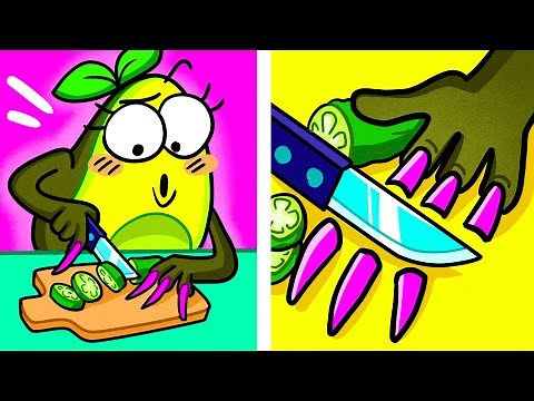 Short Nails vs Long Nails 💅 FUNNY Nail Problems & Hacks 😂 by Avocado Couple