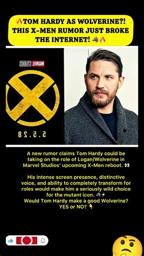 TOM HARDY AS WOLVERINE?! THIS X-MEN RUMOR JUST BROKE THE INTERNET! 🐺 #usa #marvel #mcu #spiderman