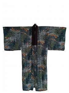 Vintage Japanese Yukata Kimono – Forest Landscape Cotton Robe - Etsy
