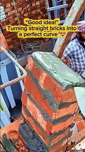 Curved Brick Mastery! Pro Builds Smooth Arc with Precision 🧱🔥