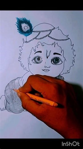 shree Krishna drawing tutorial 🎨🖌️ by prakash #drawing #shortsdrawing #art #skatch #pencildrawing