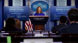 Reporters repeatedly ask Psaki whether Biden will change Trump's Air Force One color scheme