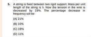 A string is fixed between two rigid support. Mass per unit leng... | Filo