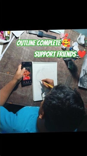✏️Outline complete 🎨🥰 || art by tapan || #art #outline #shorts #viral #video