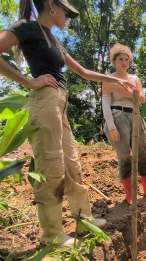 Installing Bamboo Posts for Rainwater Tank
