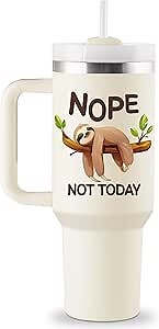 Sloth Gifts - Sloth Gifts for Women - Sloth Lovers Birthday Christmas Gifts - Sloth Themed Gift Ideas - Sloth Stuff - Sloth Tumbler - 40oz Travel Mug Insulated Tumbler with Lid and Straw